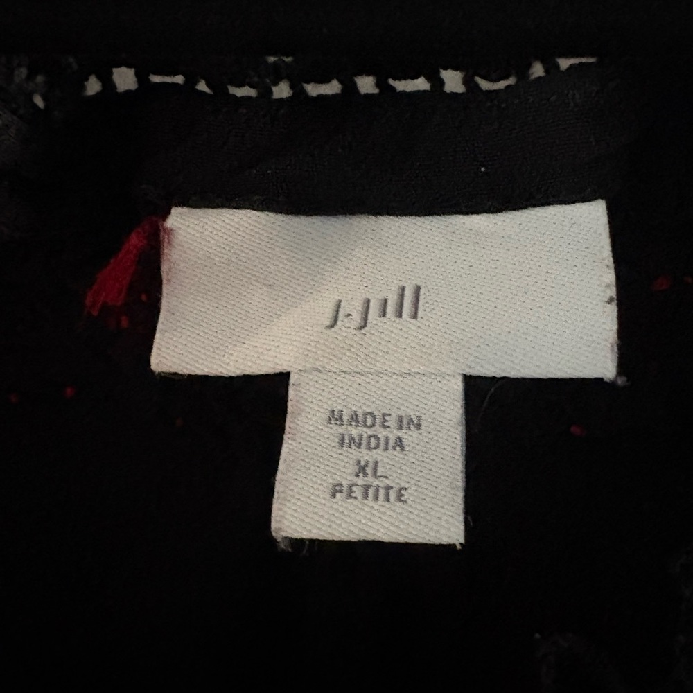 J. Jill Black Floral Embroidered Blouse - Picture 6 of 7